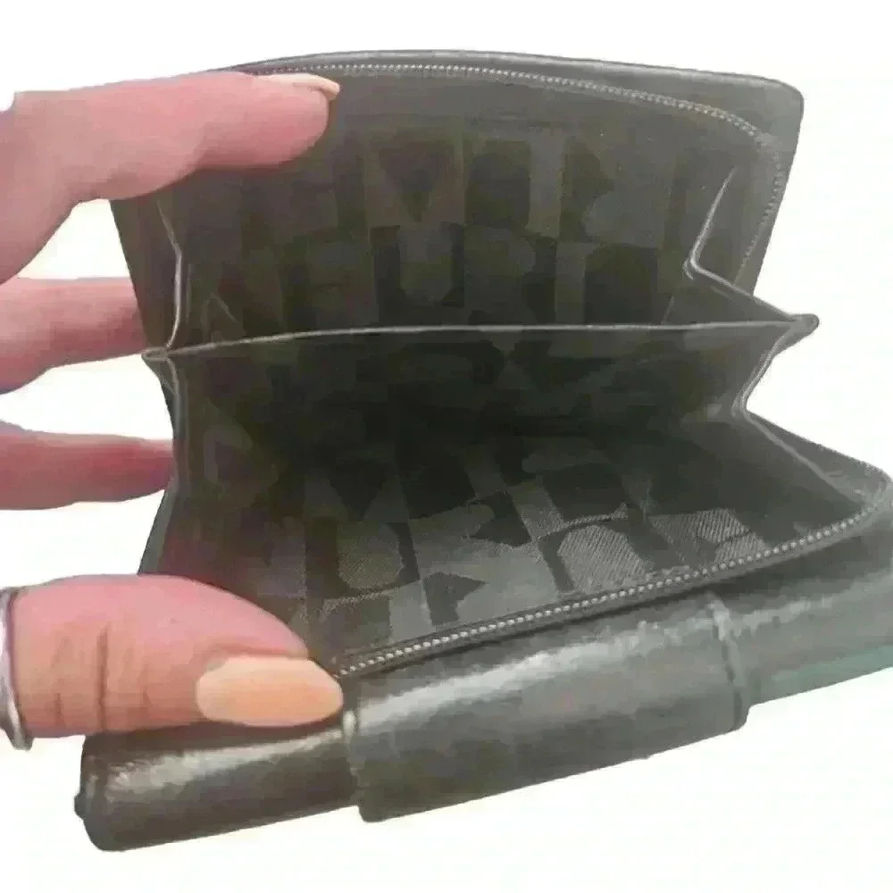 Furla Vintage Black Leather Compact Wallet